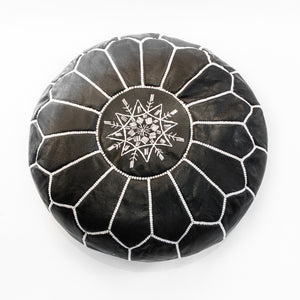 Black Moroccan pouf in Montreal & Laval