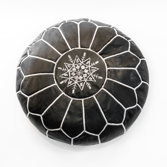Black Moroccan pouf in Montreal & Laval