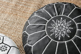 Black pouf from Morocco, toronto, Vancouver, Ottawa, Quebec