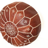 Pouf from Morocco, genuine leather 