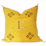 Moroccan Silk Cactus pillow in yellow, shipping from montreal
