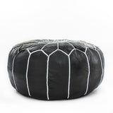 Moroccan pouf in black, Montreal Canada