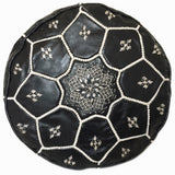 Moroccan handmade pouf in leather
