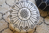 White Moroccan pouf, shipping to Toronto and Vancouver