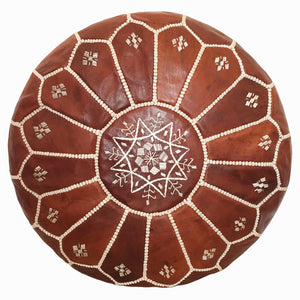 Moroccan pouf montreal, leather pouf, canada