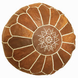 Leather pouf, ottoman, Morocco
