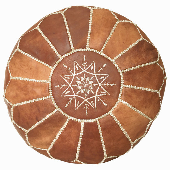 Moroccan pouf, leather pouf, Vancouver, Canada