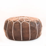 Pouf, leather pouf, leather footstool, moroccan pouf
