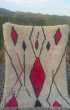 Fushia Moroccan Azilal Rug, handmade - 6.9 x 5.3 ft