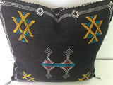 Black Moroccan Pillow, Cushion, decorative pillow