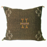 Brown Sabra Silk Pillow, From Morocco