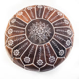 Brown Moroccan leather Pouf