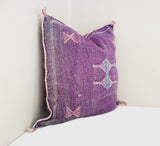 Decorative Pillow Purple, Moroccan Cactus Silk Cushion
