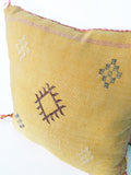 Ethnic Pillow- Handmade in Morocco- Yellow pillow