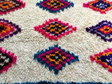 Moroccan Azilal Rug, Colorful Diamonds - 7.2 x 4.8 ft