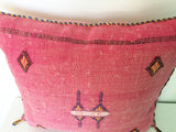 Moroccan Pink Cushion, Handmade in Morocco