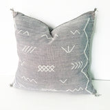 Moroccan Pillow in Grey- Sabra silk Cushion- Silk cactus