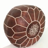 Moroccan Pouf in Dark Brown, handmade in Morocco