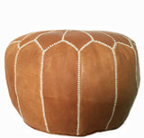 Moroccan Tan leather pouf , Canada, ottoman and footstool