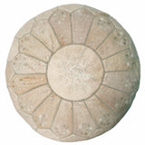 Natural Moroccan leather pouf