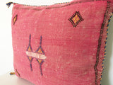 Pink Sabra Silk Cactus Cushion, handmade in Morocco