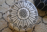 leather pouf handmade in Morocco